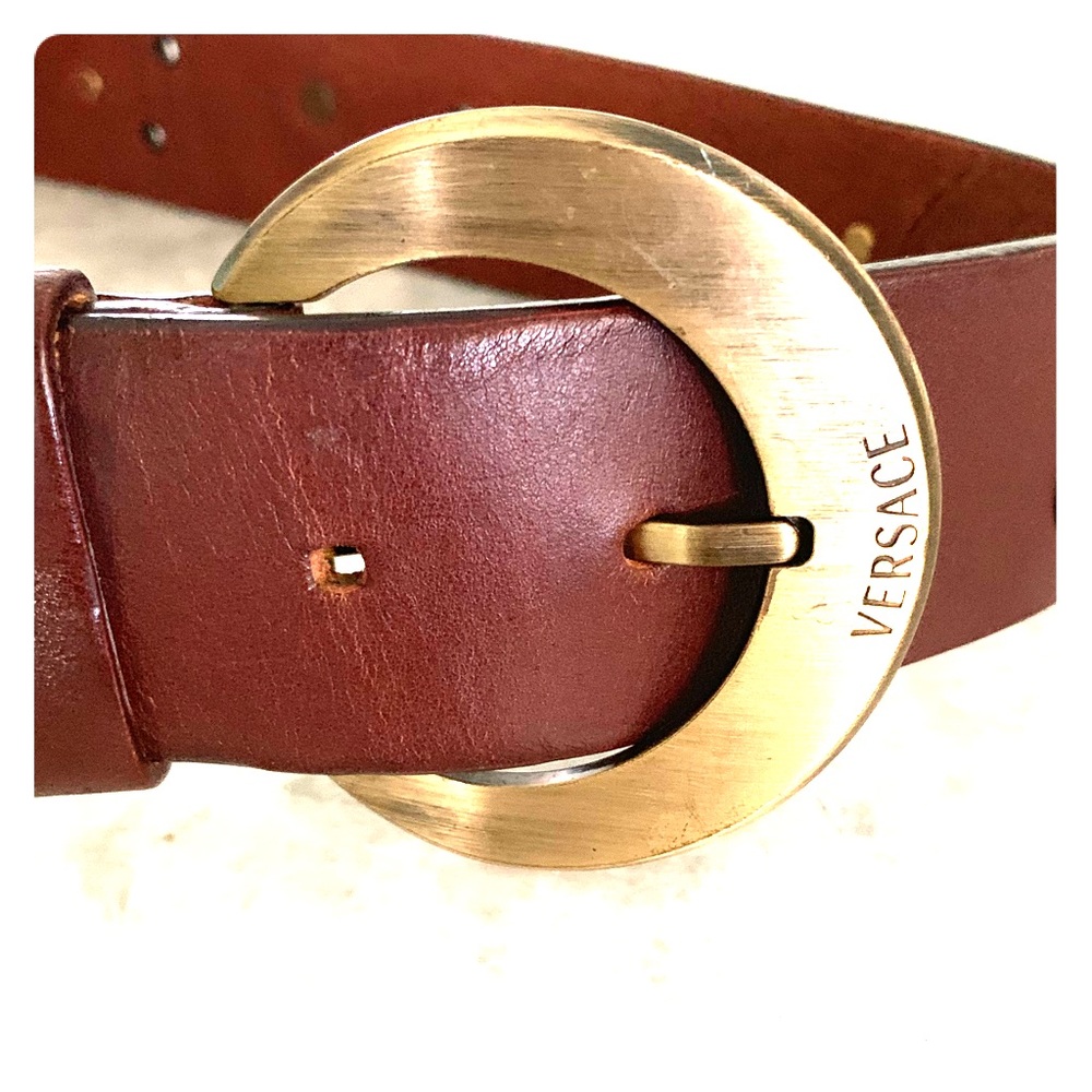 Versace brown leather belt. Vintage